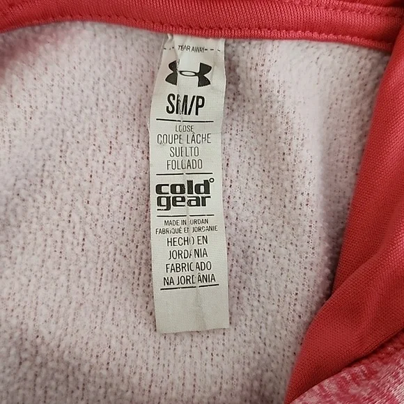 Under Armour Cold Gear Storm 1 Heathered Pink Hoodie Pocket Size S - Picture 10 of 14